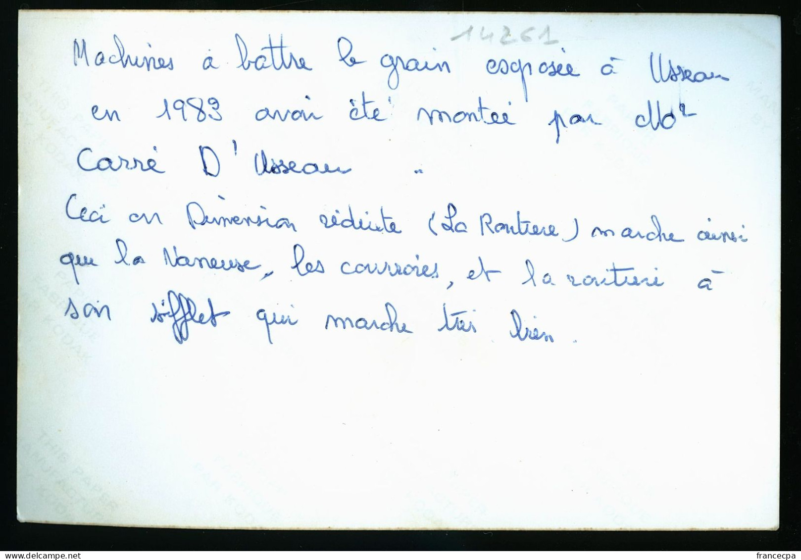 14261 - MACHINE A BATTRE LE GRAIN Exposée à USSEAU En 1983 - Trattori