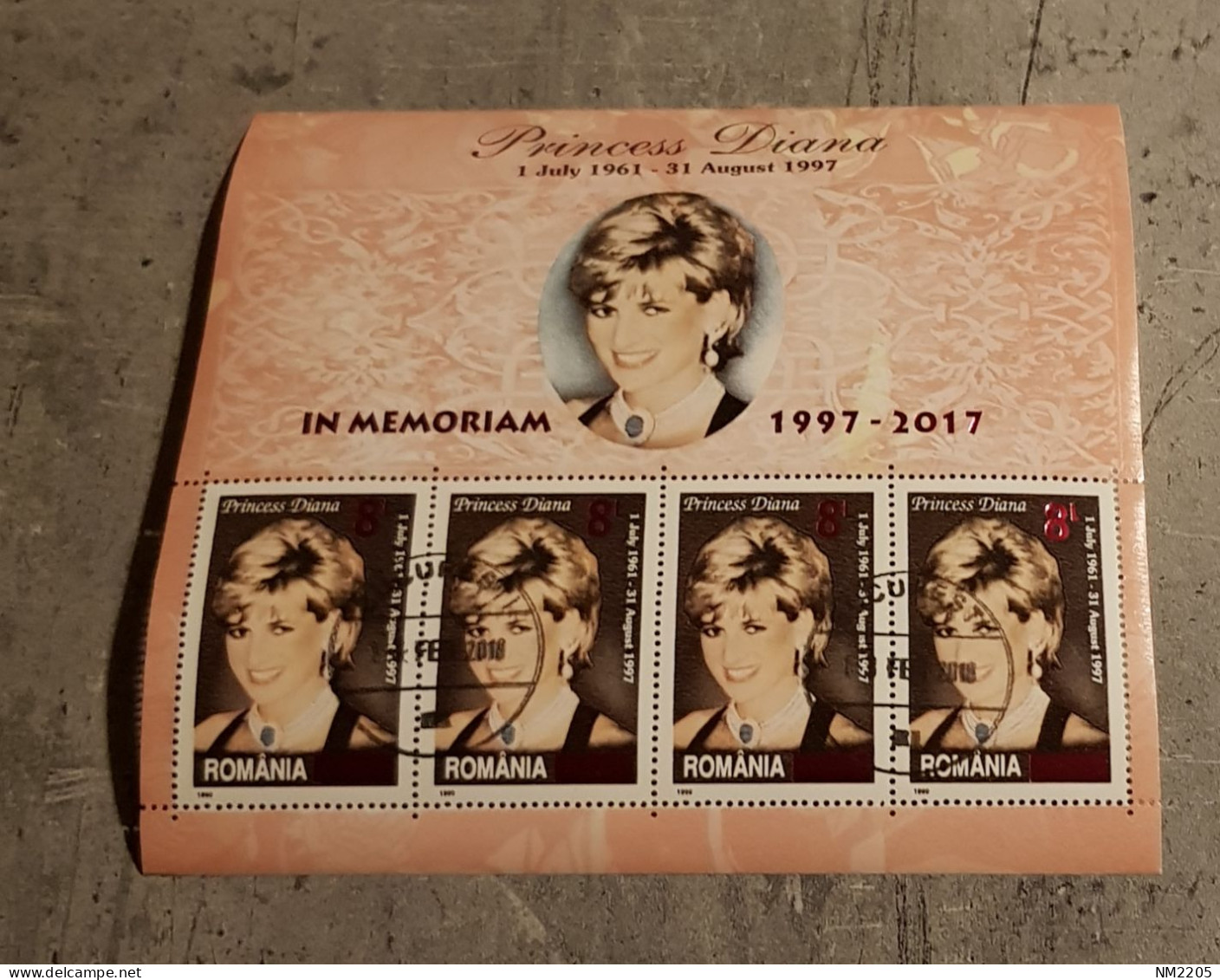 ROMANIA IN MEMORIAM PRINCESS DIANA SHEET USED - Used Stamps