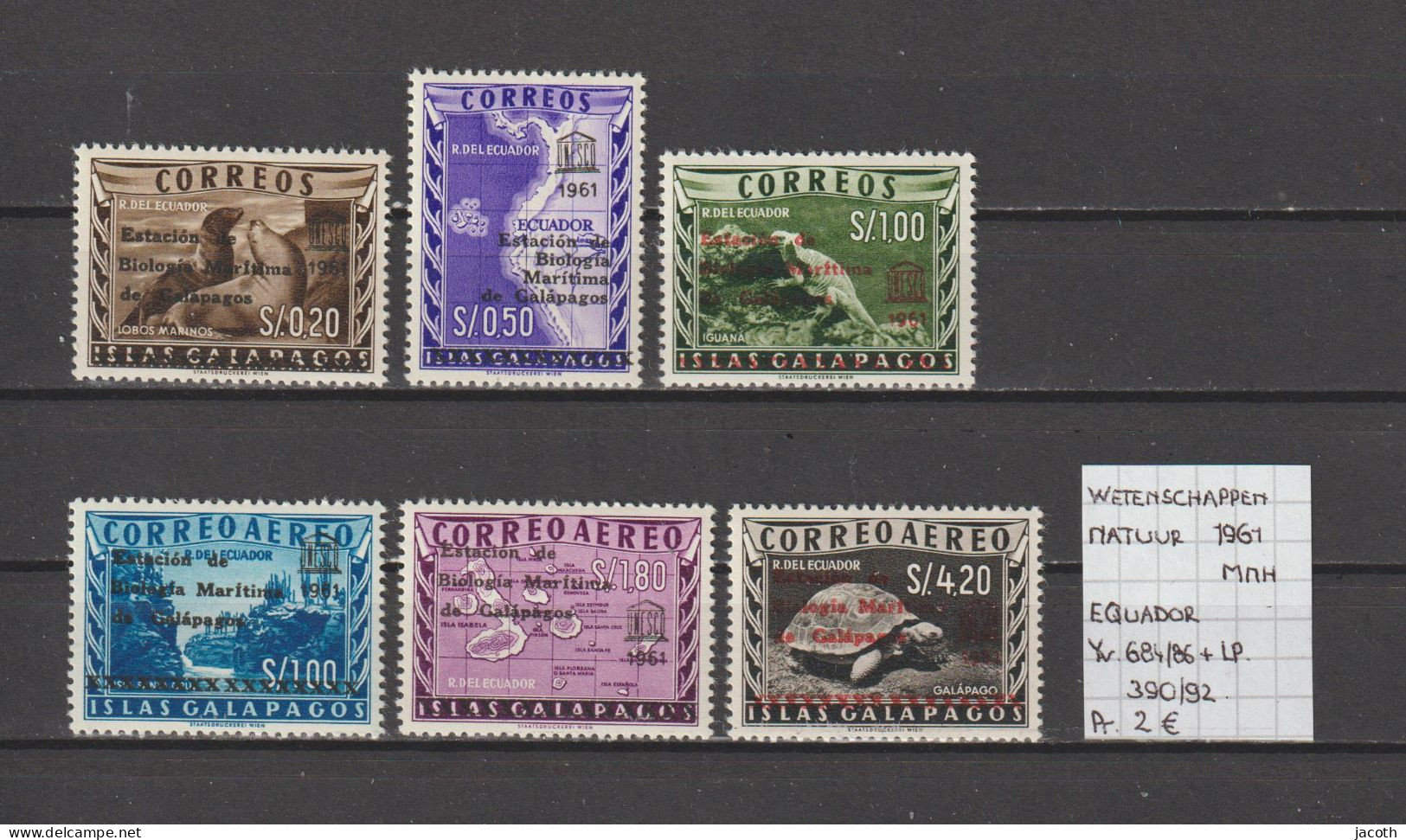 (TJ) Wetenschappen - Natuur - Equador 1961 - YT 684/86 + LP. 390/92 (postfris/neuf/MNH) - Naturaleza