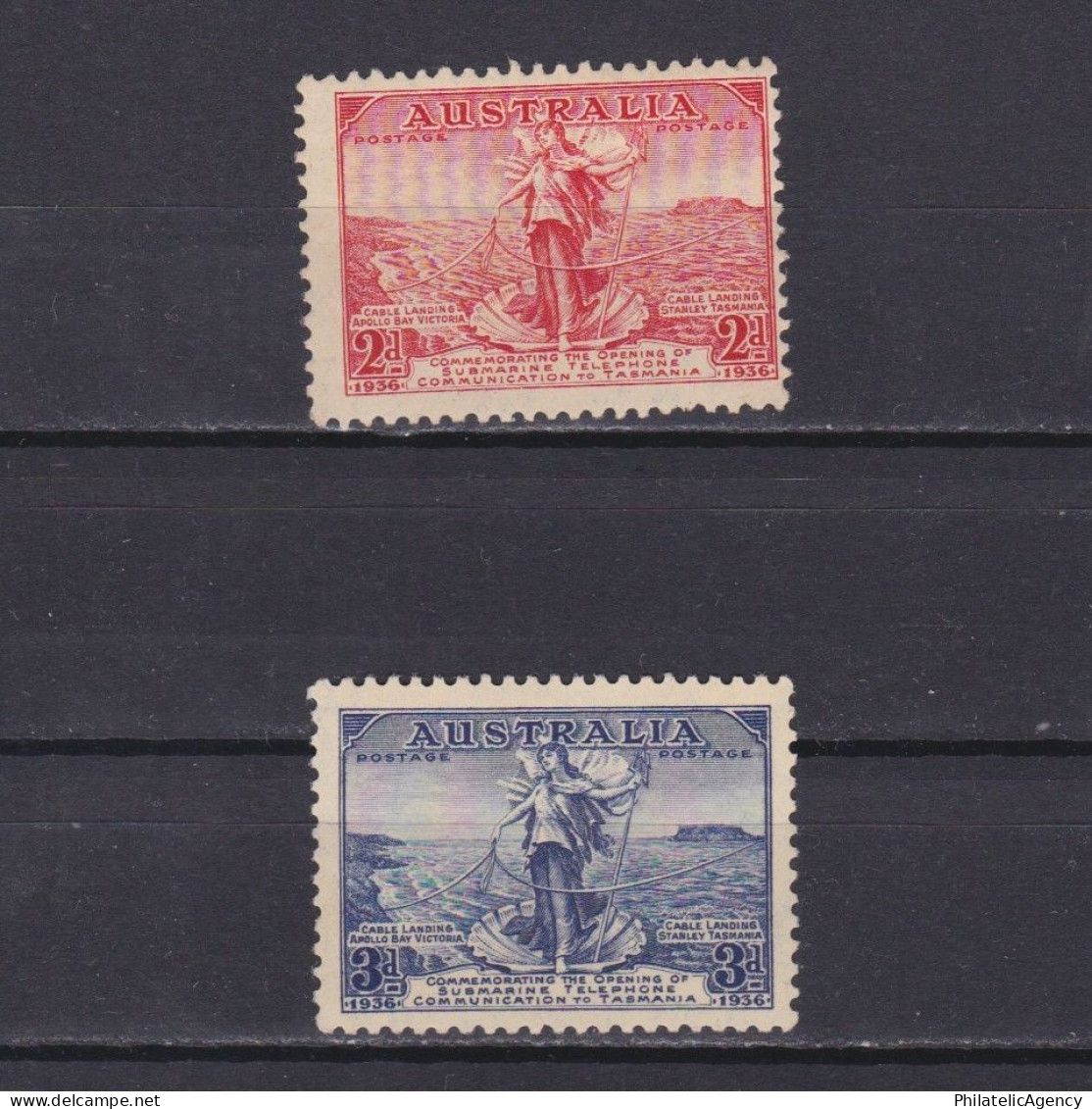 AUSTRALIA 1936, SG# 159-160, Cables Between Australia And Tasmania, MH - Nuevos