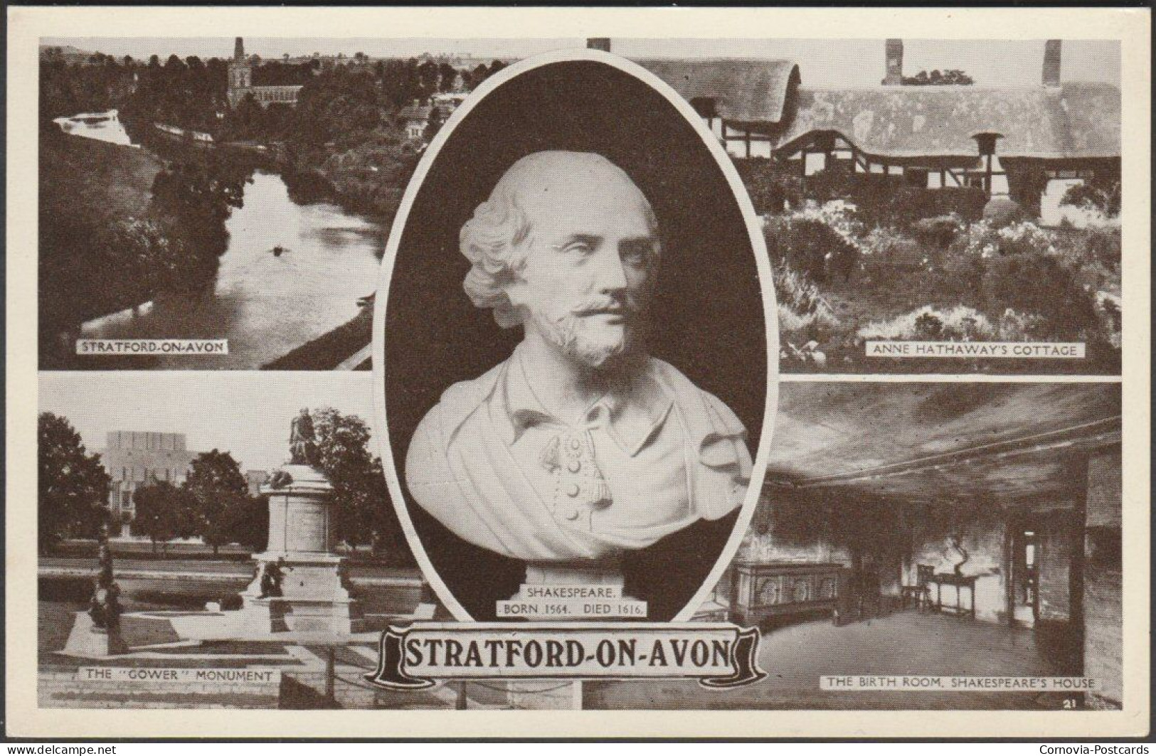 Multiview, Stratford-on-Avon, C.1930s - Postcard - Stratford Upon Avon