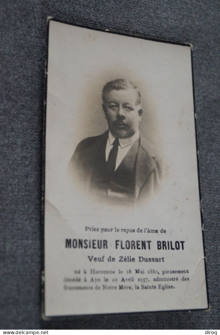 Florent Brilot Veuf Zélie Dussart,décédé à Aye (Marche En Famenne) 1880 - 1937 - Décès