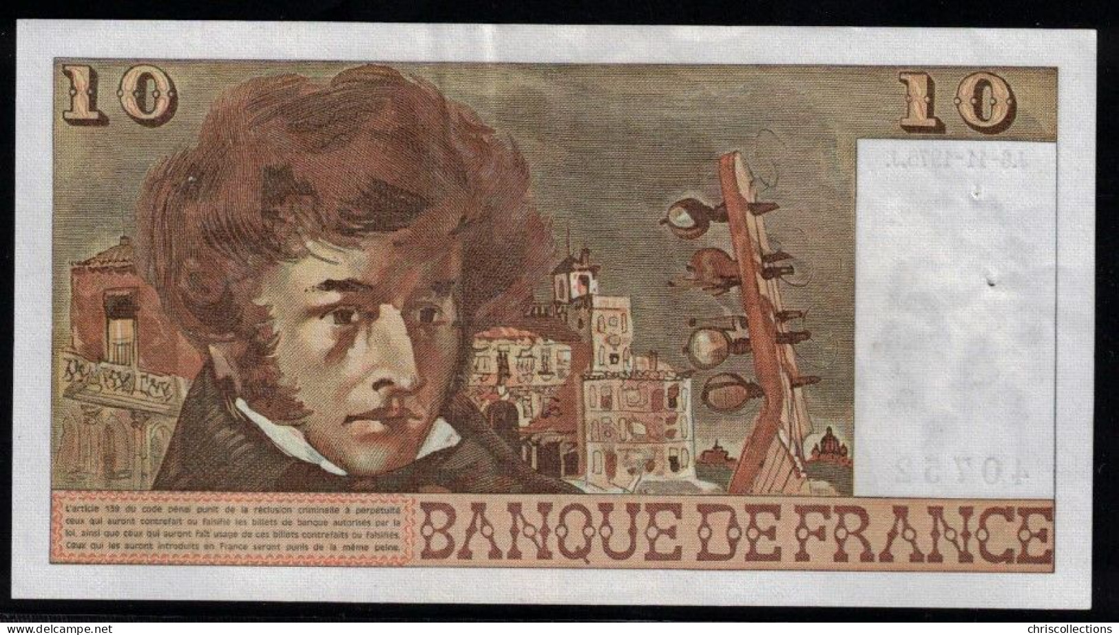 FRANCE -  10 Francs BERLIOZ - 6/11/1975 - J.253 - N° De Billet : 40752 - F : 63/14 - TTB+ - 10 F 1972-1978 ''Berlioz''