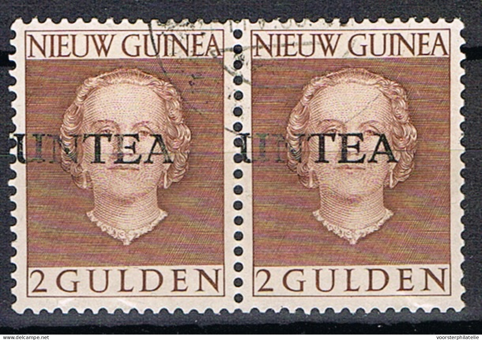 REF # C390 ++ NETHERLANDS WEST NIEUW GUINEA 1962 NVPH UNTEA 2GLD IN PAIR USED - Nueva Guinea Holandesa