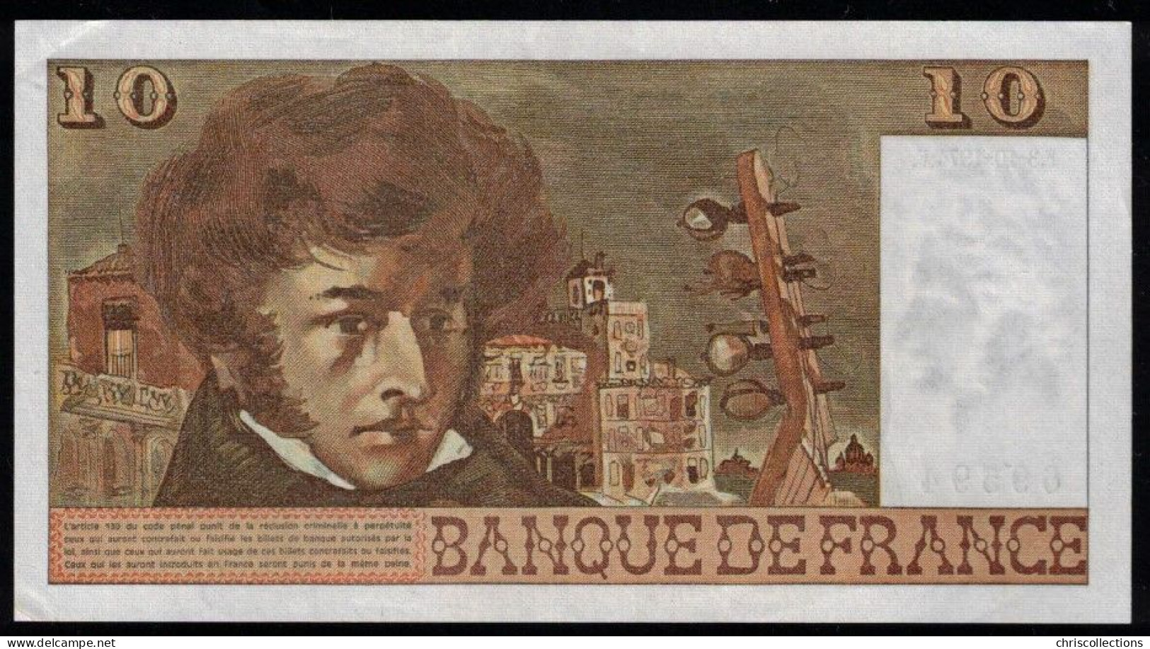 FRANCE -  10 Francs BERLIOZ - 3.10.1974 - L.88 - N° De Billet : 69594 - F : 63/7a - TTB+/Sup - 10 F 1972-1978 ''Berlioz''