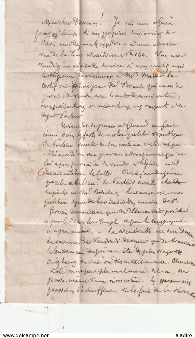 1842 - Lettre Amicale De 3 Pages De GENEVE, Suisse  Vers STRASBOURG, France - Entrée Par FERNEY - Taxe 8 - ...-1845 Vorphilatelie
