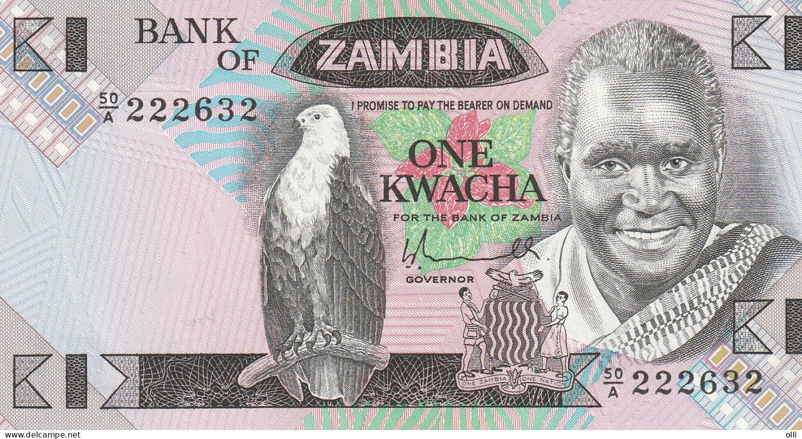 Zambia 1 Kwacha  ND/1980-1981 P-23  UNC - Zambia
