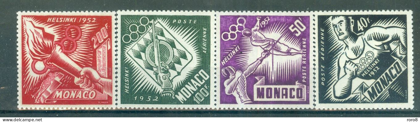 MONACO - P.A. N°51* à 54* MNH Trace De Charnière SCAN DU VERSO. Jeux Olympiques D'Helsinki. Disciplines.. - Ete 1952: Helsinki