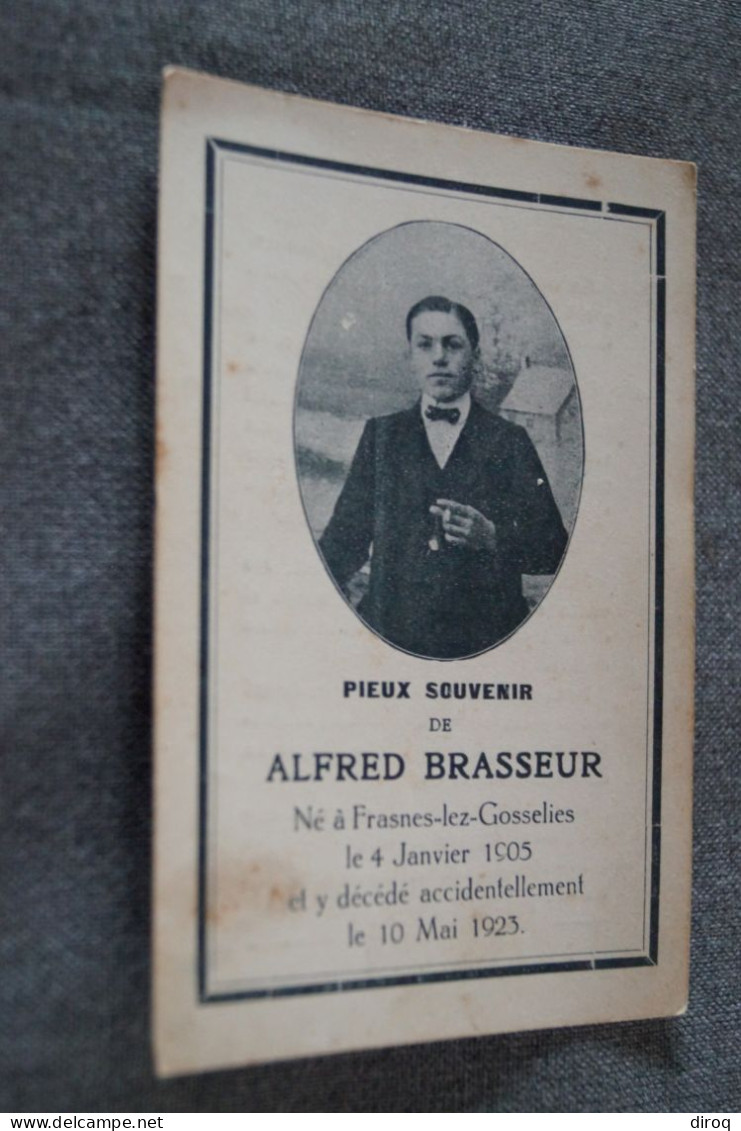 Alfred Brasseur,né à Frasnes-Lez-Gosselies En 1905 ,y Est Mort En 1929 - Obituary Notices