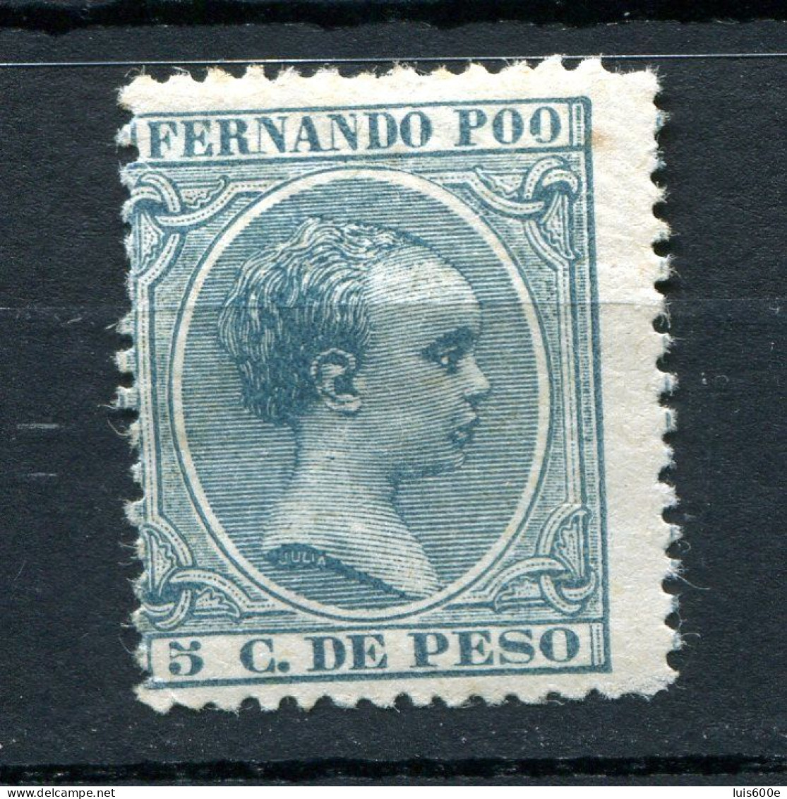 1894/96.FERNANDO POO.EDIFIL 14*.NUEVO CON FIJASELLOS(MH).CATALOGO 36€ - Fernando Poo