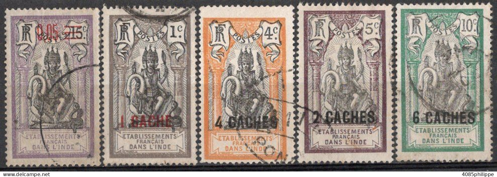 INDE Timbres-poste N°58,59,60,62 & 63 Oblitérés TB Cote : 4€00 - Used Stamps