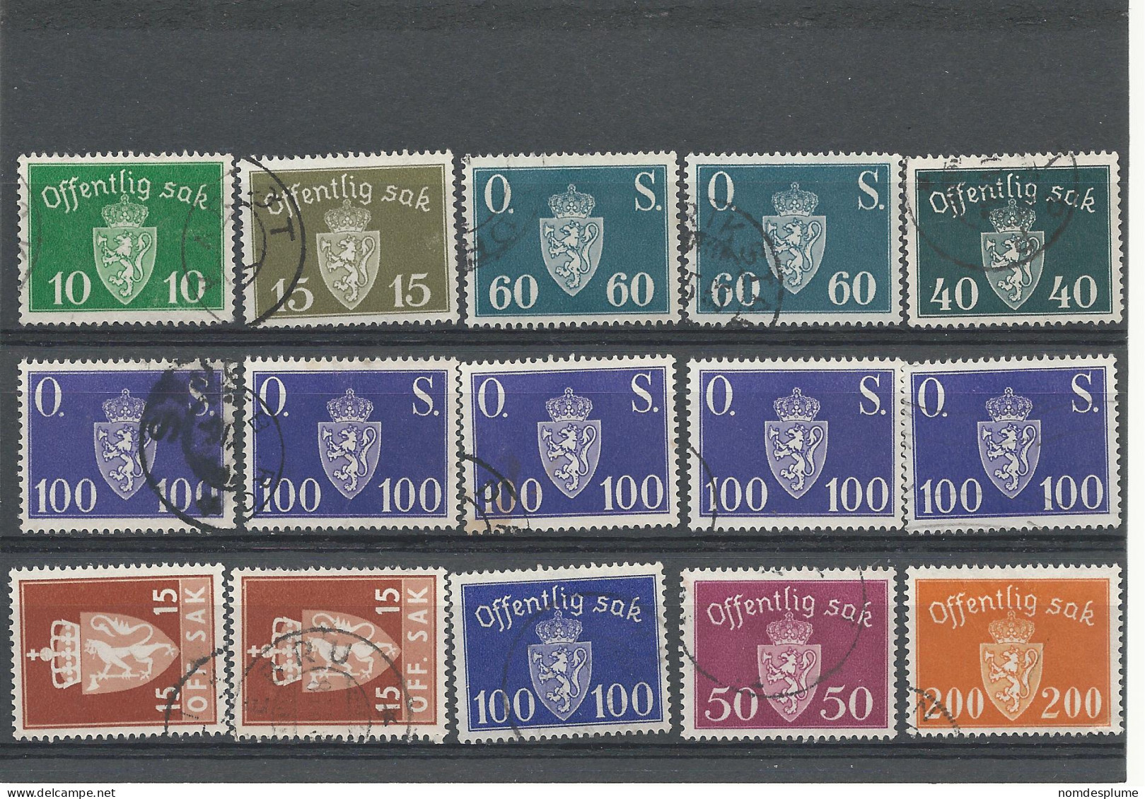 24791) Norway Collection Postmark Cancel - Servizio
