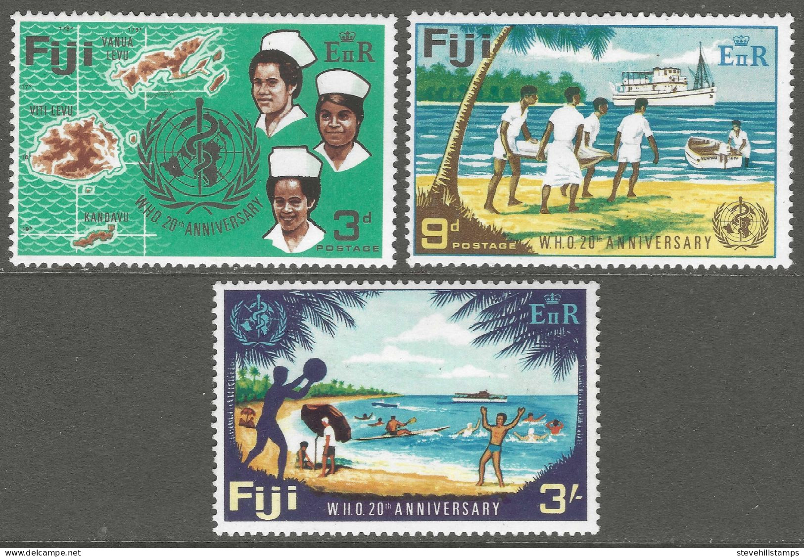 Fiji. 1968 20th Anniversary Of World Health Organisation. MH Complete Set. SG 388-390 - Fiji (...-1970)