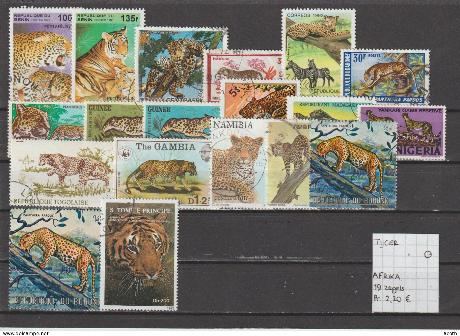 (TJ) Zoogdieren - Katachtigen - Panter & Tijger - Afrika 19 Zegels (gest./obl./used) - Autres & Non Classés