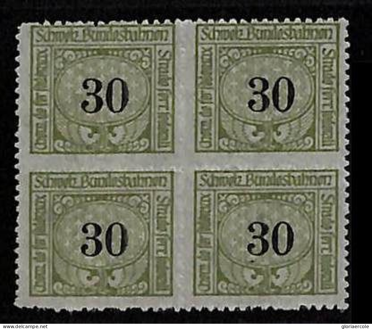 ZA0141a - SWITZERLAND - SBHV # 15Aa Block 4 - RAILWAY SERVICE STAMPS Mint MNH - - Ferrovie