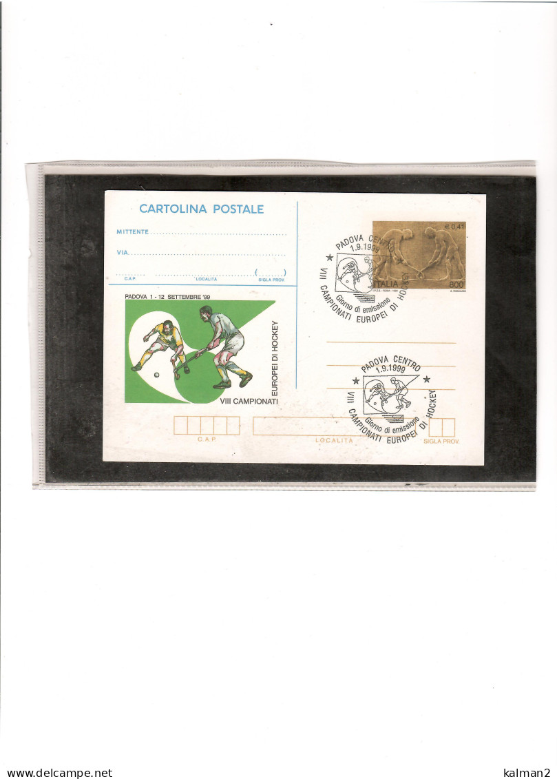 TEM18898 -  PADOVA 1.9.1999  /   FDC " HOCKEY -CAMP.EUROPEI " " . CAT.FILAGRANO C.244 - Jockey (sobre Hierba)