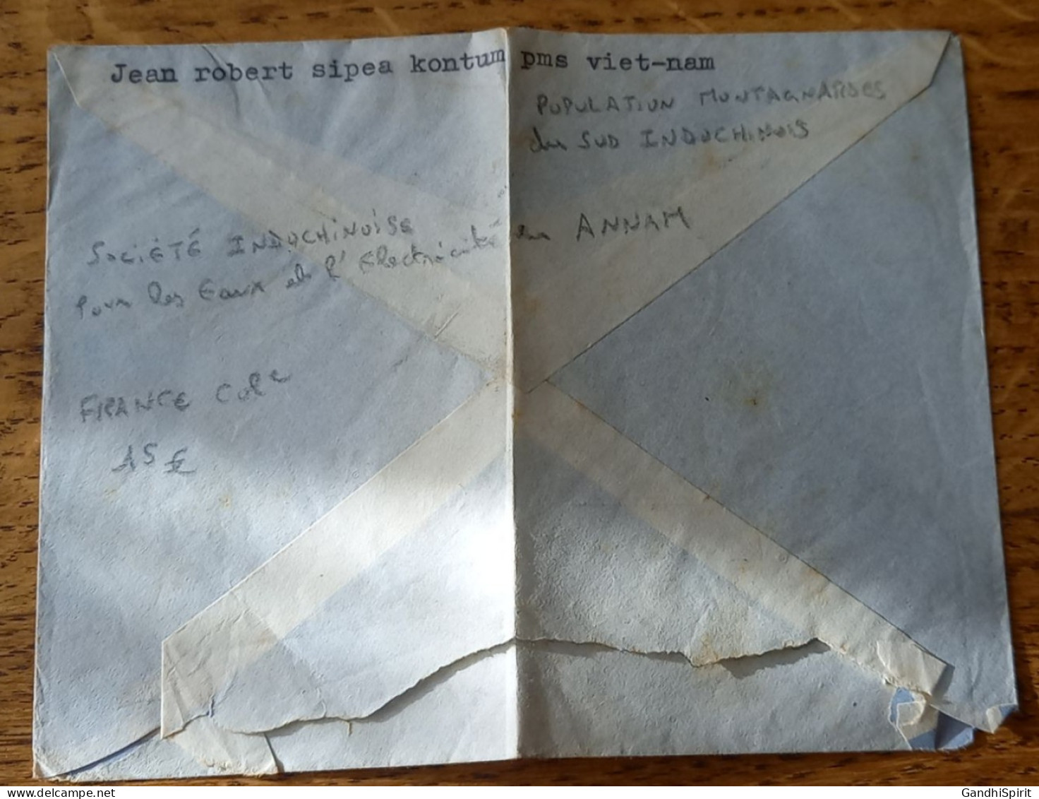 Par Avion, TP Poste Aérienne TAD Kontum, Viet Nam 09.02.1953 Palis PMS Population Montagnardes Du Sud Indochinois, SIPEA - Cartas & Documentos