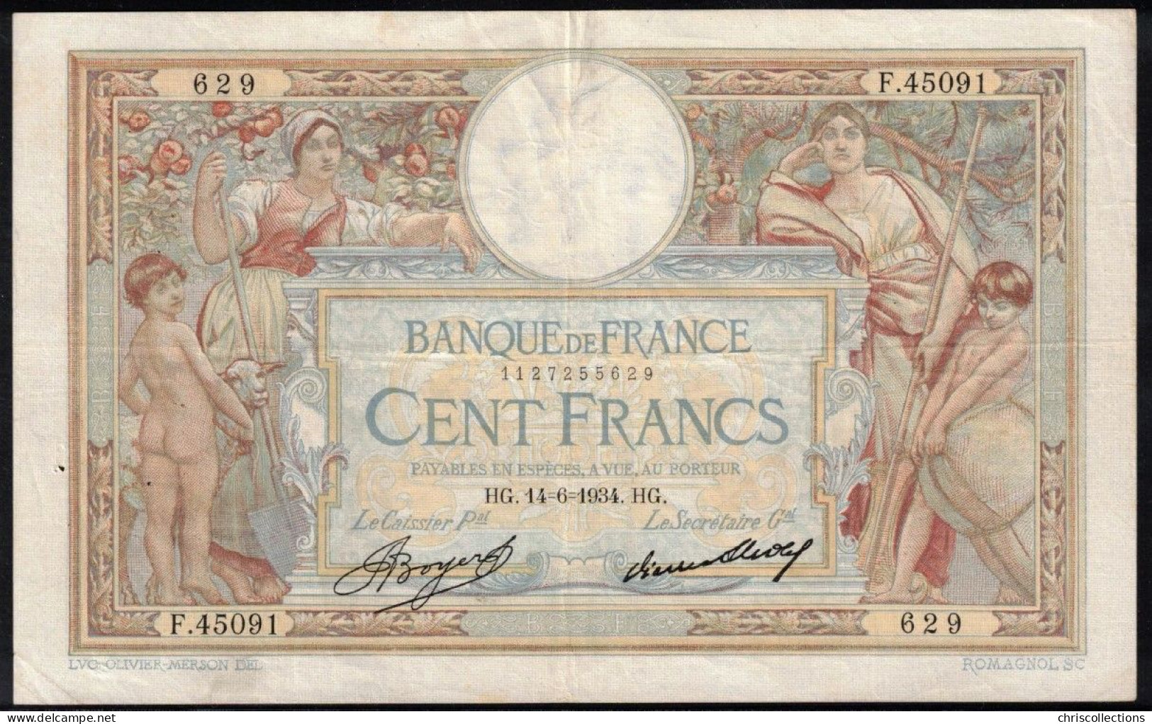 FRANCE -  10 Francs LOM - 14.6.1934 - F : 24/13 - TTB - 50 F 1927-1934 ''Luc Olivier Merson''