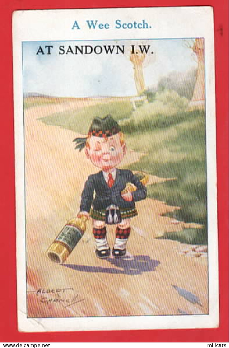 SCOTTISH COMIC HUMOUR AT SANDOWN ISLE OF WIGHT  A WEE SCOTCH WHISKEY Pu 1920 - Cartes Humoristiques