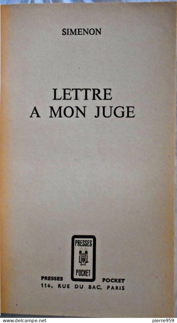 Lettre à Mon Juge - Georges Simenon - Simenon
