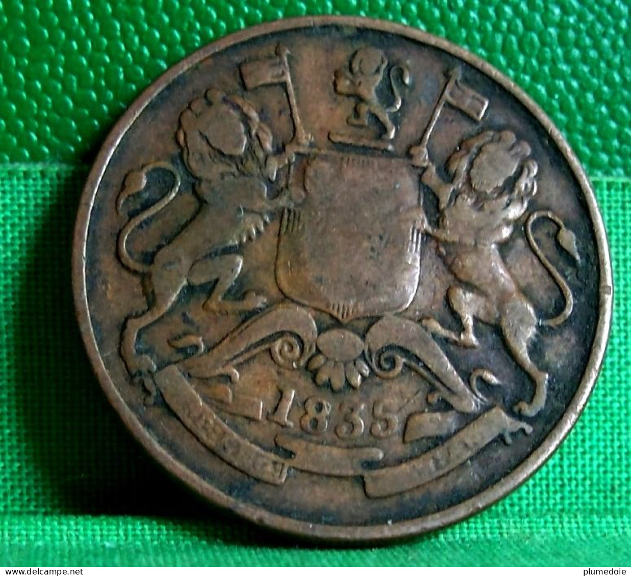 British East India Company HALF ANNA 1835  COLONIAL COIN - Kolonies