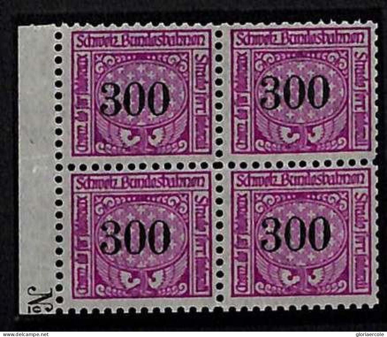 ZA0142b - SWITZERLAND - SBHV # 24C  Block 4 - RAILWAY SERVICE STAMPS Mint MNH - Railway