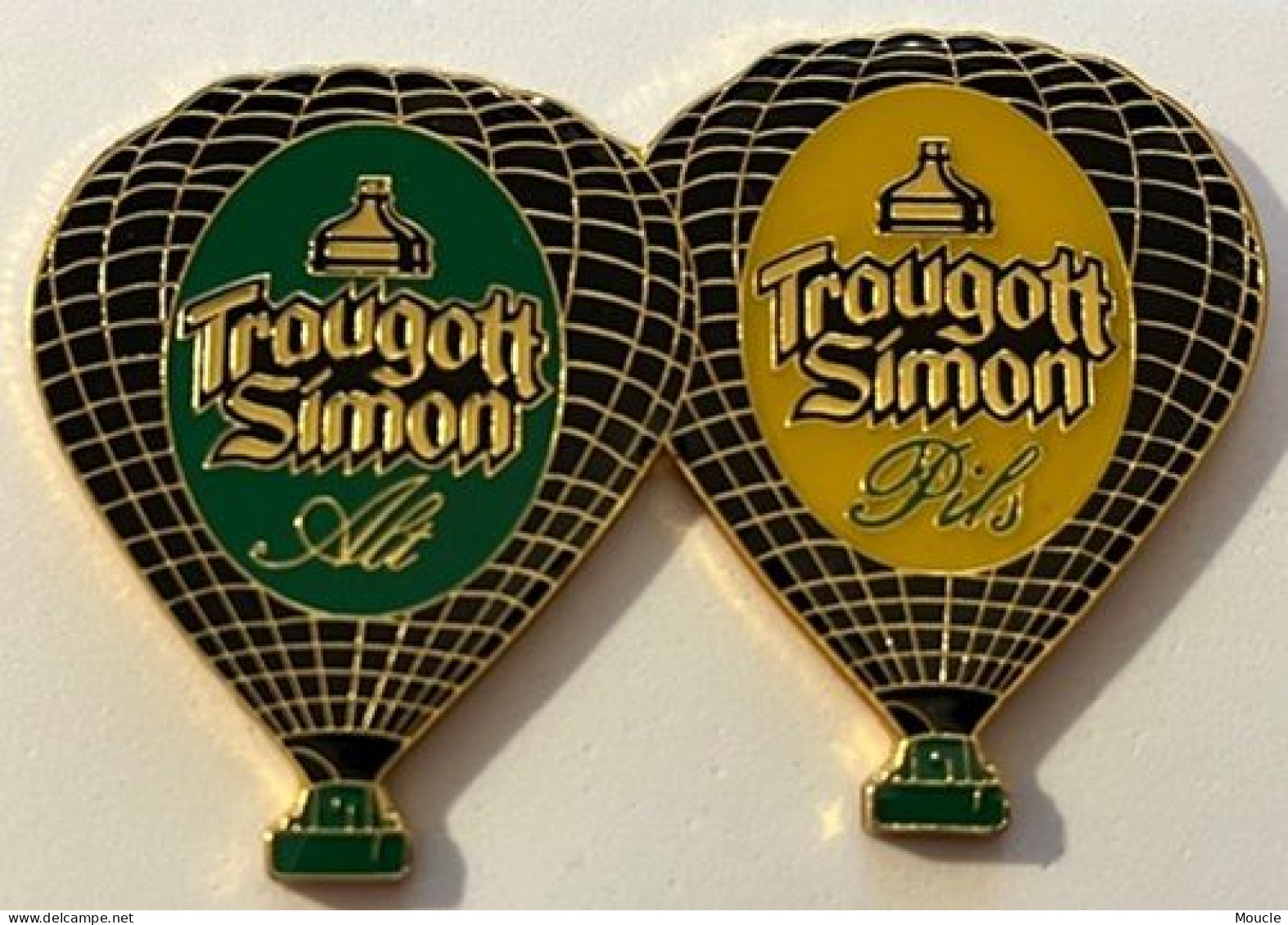 MONTGOLFIERE - BALLON - BALLOON - BALLON - VERT ET JAUNE - BIERE - BIER - BEER - TRAUGOTT SIMON - 6,5cm/4,5cm -    (33) - Airships