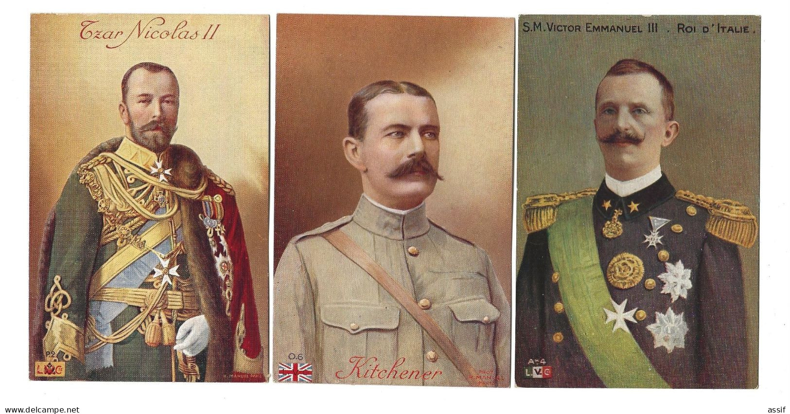 Samois - 14 Juillet 1916 -  6 Cartes  " Journée  Au Profit Des Mobilisés De La Commune " Nicolas II  Kitchener  Victor E - Samois