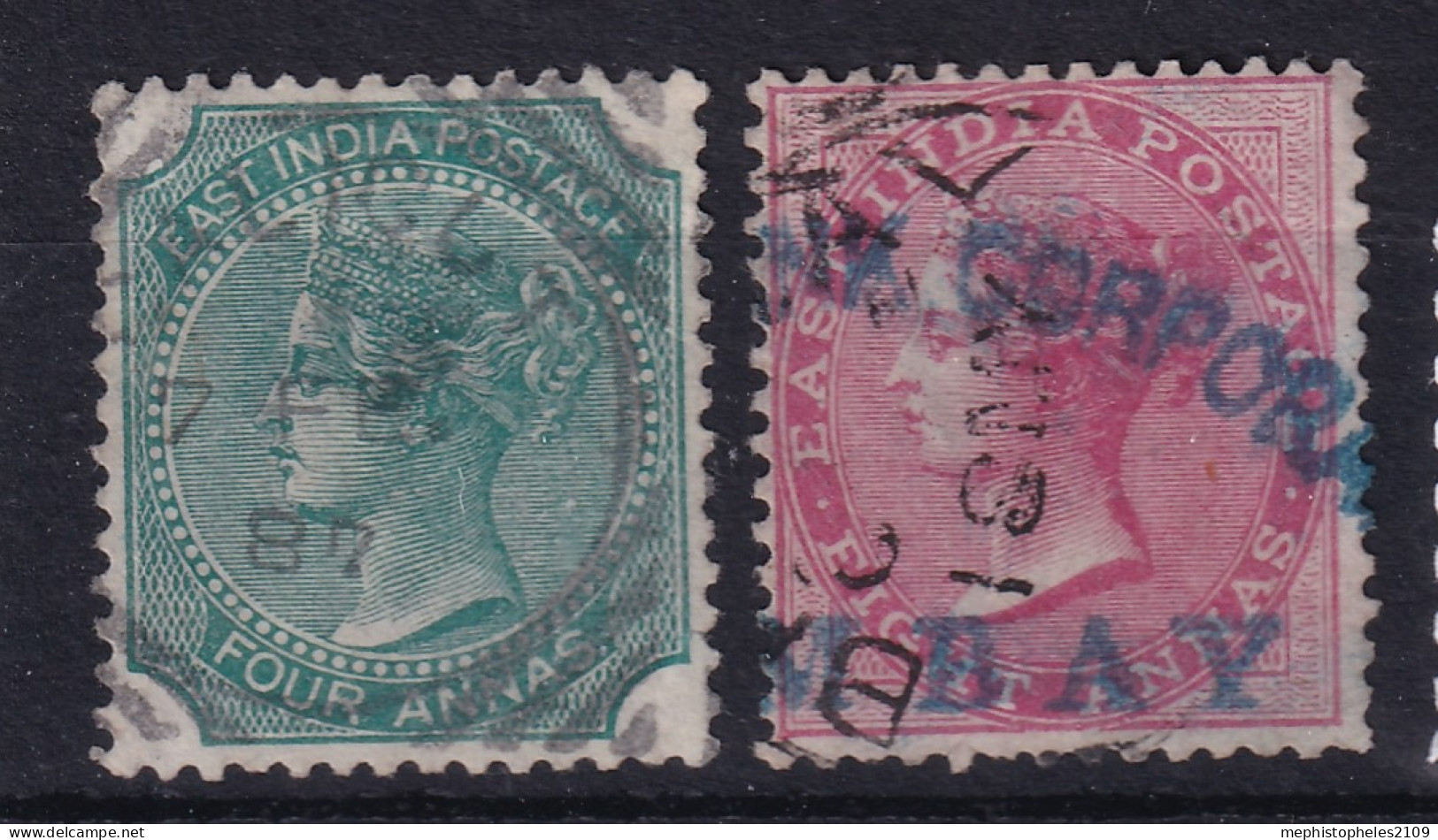 INDIA 1866 - Canceled - SG# 69, 73 - 1858-79 Compagnie Des Indes & Gouvernement De La Reine