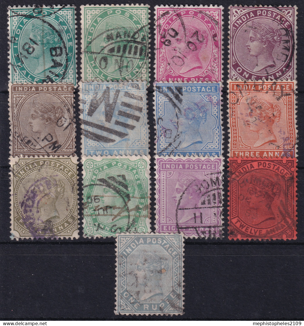 INDIA 1882 - Canceled - SG# 84, 85, 86, 89, 90, 91, 92, 93, 95, 97, 98, 100, 101 - 1882-1901 Imperio