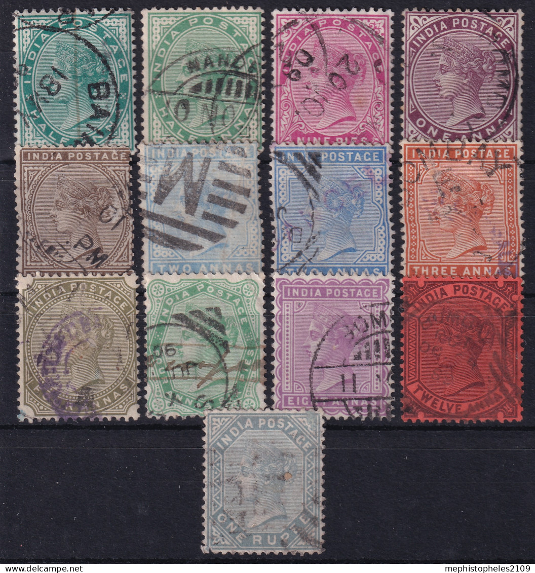 INDIA 1882 - Canceled - SG# 84, 85, 86, 89, 90, 91, 92, 93, 95, 97, 98, 100, 101 - 1882-1901 Keizerrijk