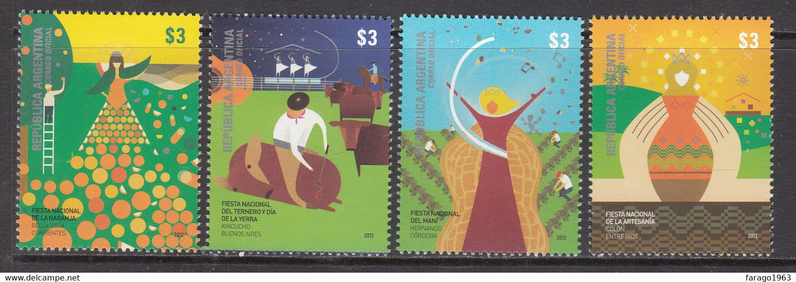 2012 Argentina Festivals Culture Complete Set Of 4 MNH - Unused Stamps