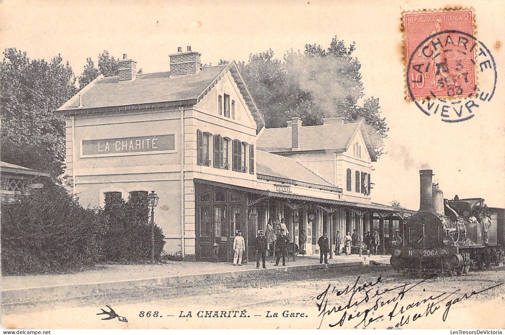 FRANCE - La Charité - La Gare - Train En Gare - Animé - Carte Postale Ancienne - La Charité Sur Loire