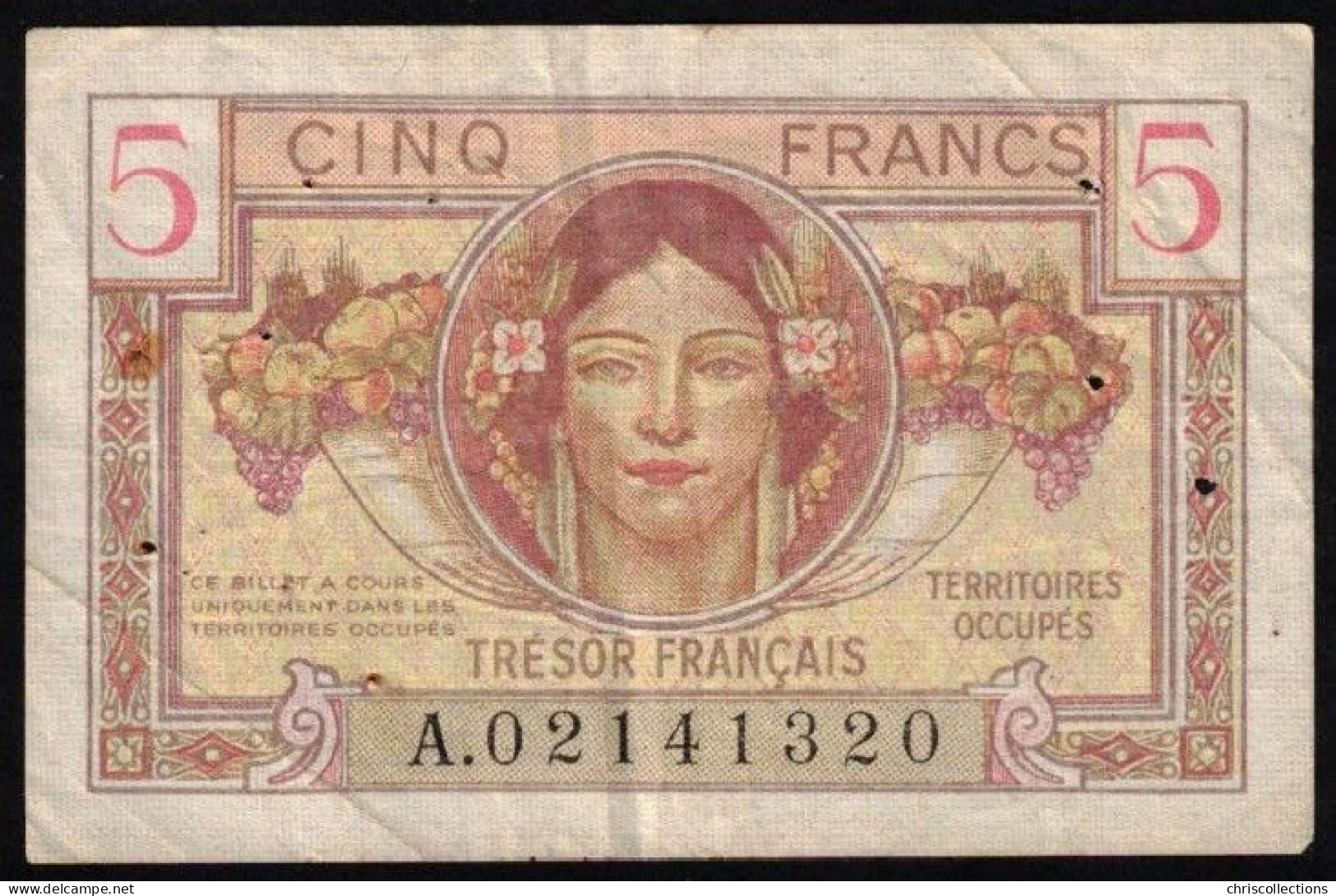 FRANCE -5 Francs Trésor Français - Type 1947 - VF : 29/1 - TB - N° Du Billets A.02141320 - 1947 Tesoro Francese