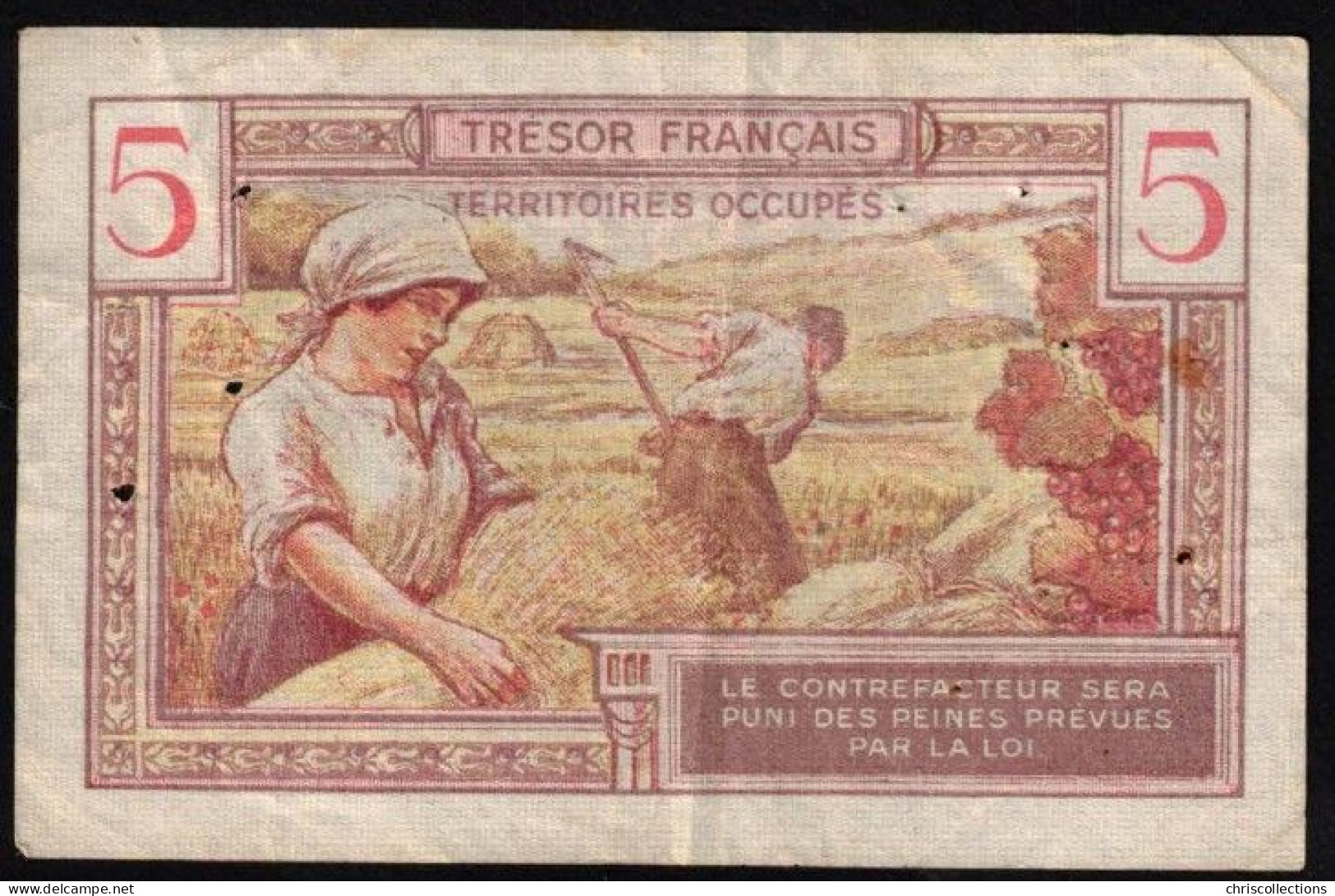 FRANCE -5 Francs Trésor Français - Type 1947 - VF : 29/1 - TB - N° Du Billets A.02141320 - 1947 Tesoro Francese