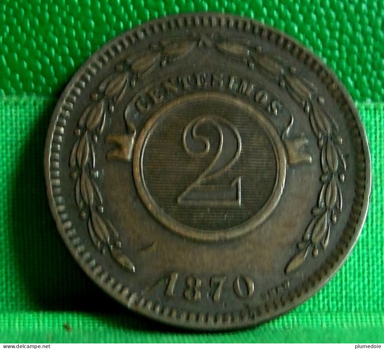 REPUBLICA DEL PARAGUAY . 2 CENTESIMOS 1870 , OLD COIN - Paraguay