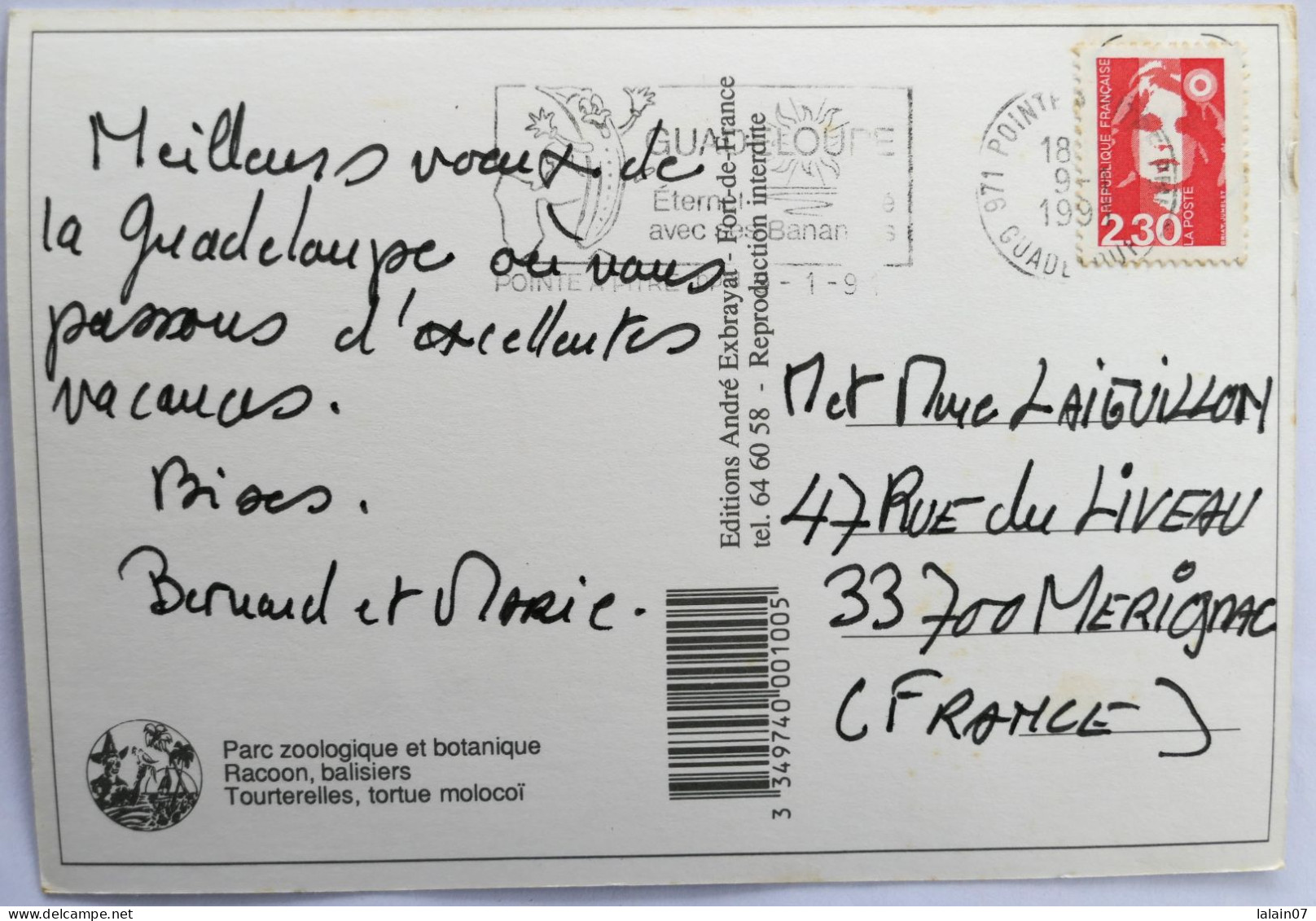 Carte Postale : LA REUNION : Marché Couvert De Saint Pierre, Timbre En 1997 - Saint Pierre