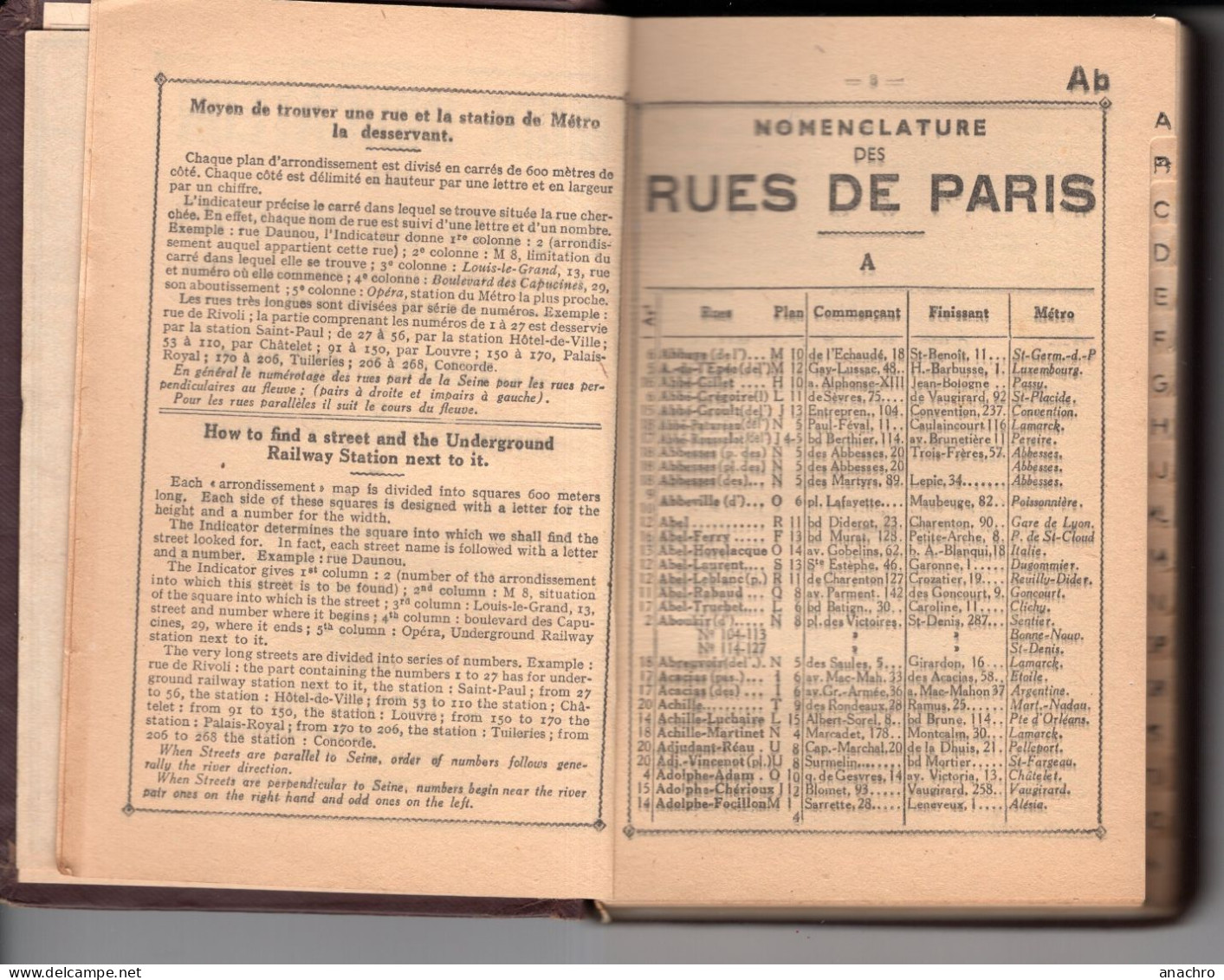 PARIS Plan Par Arrondissements Rues Et Stations De METRO - Europe