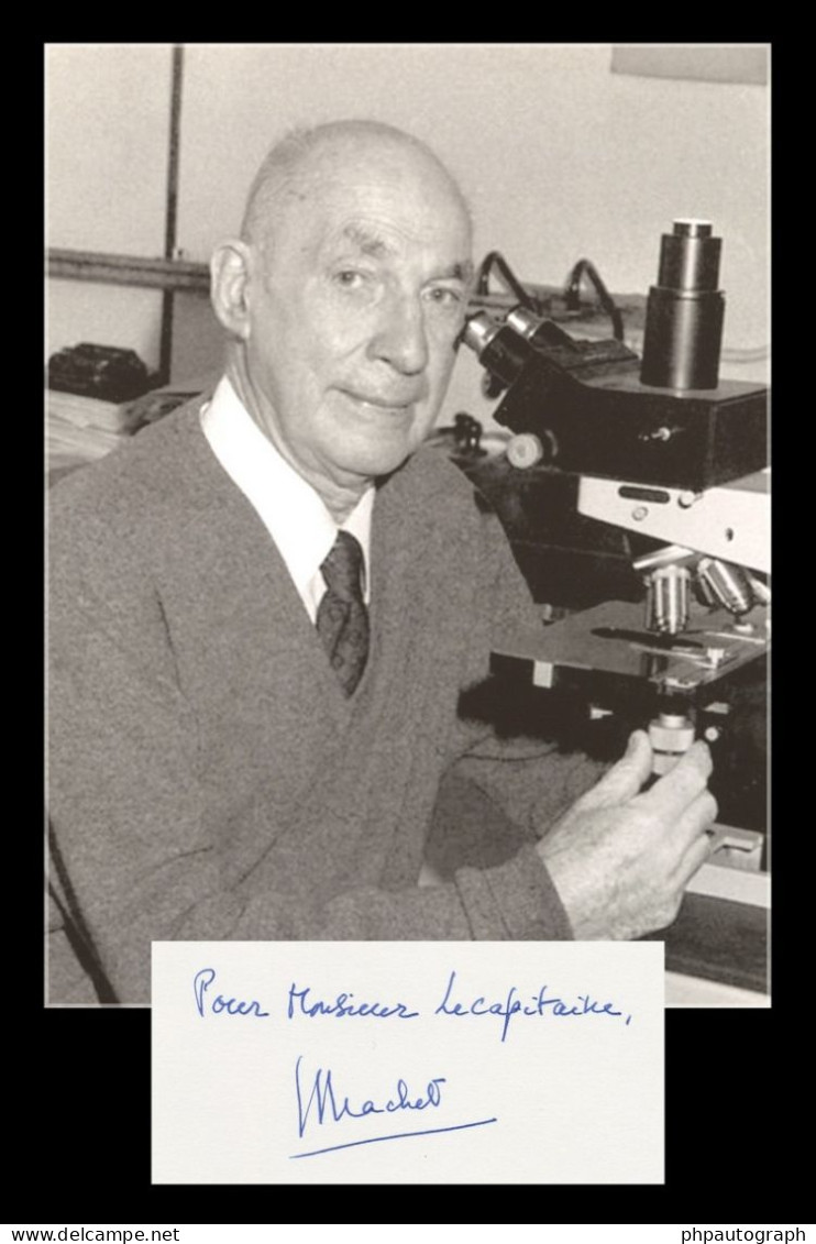 Jean Brachet (1909-1988) - Belgian Biochemist - RNA - Signed Card + Photo - 1987 - Inventeurs & Scientifiques