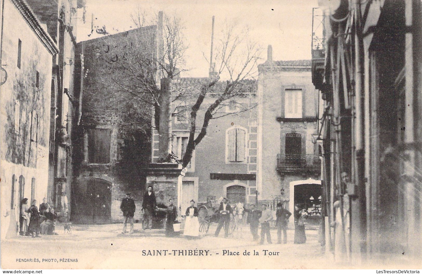 FRANCE - Saint Thibery - Place De La Tour - Carte Postale Ancienne - Altri & Non Classificati