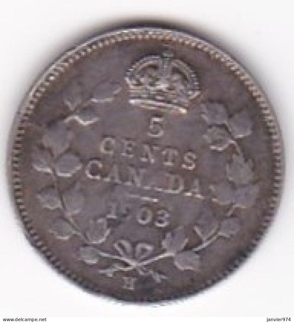 Canada, 5 Cents 1903 H Heaton . Edward VII, En Argent, KM# 13 - Canada