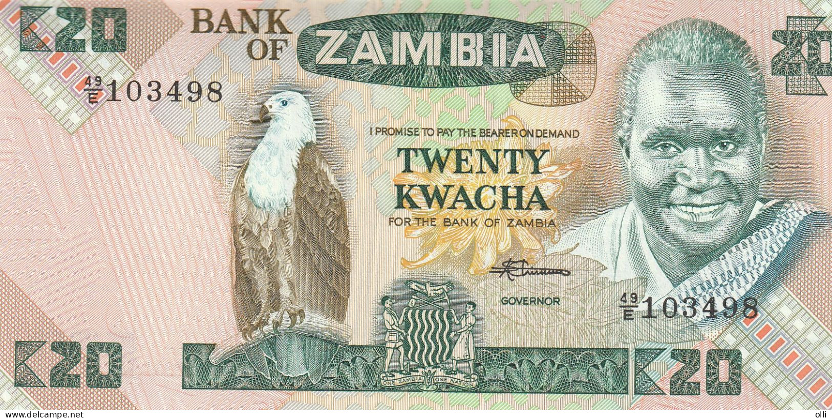 Zambia 20 Kwacha  ND/1980-1988 P-27  UNC - Zambie