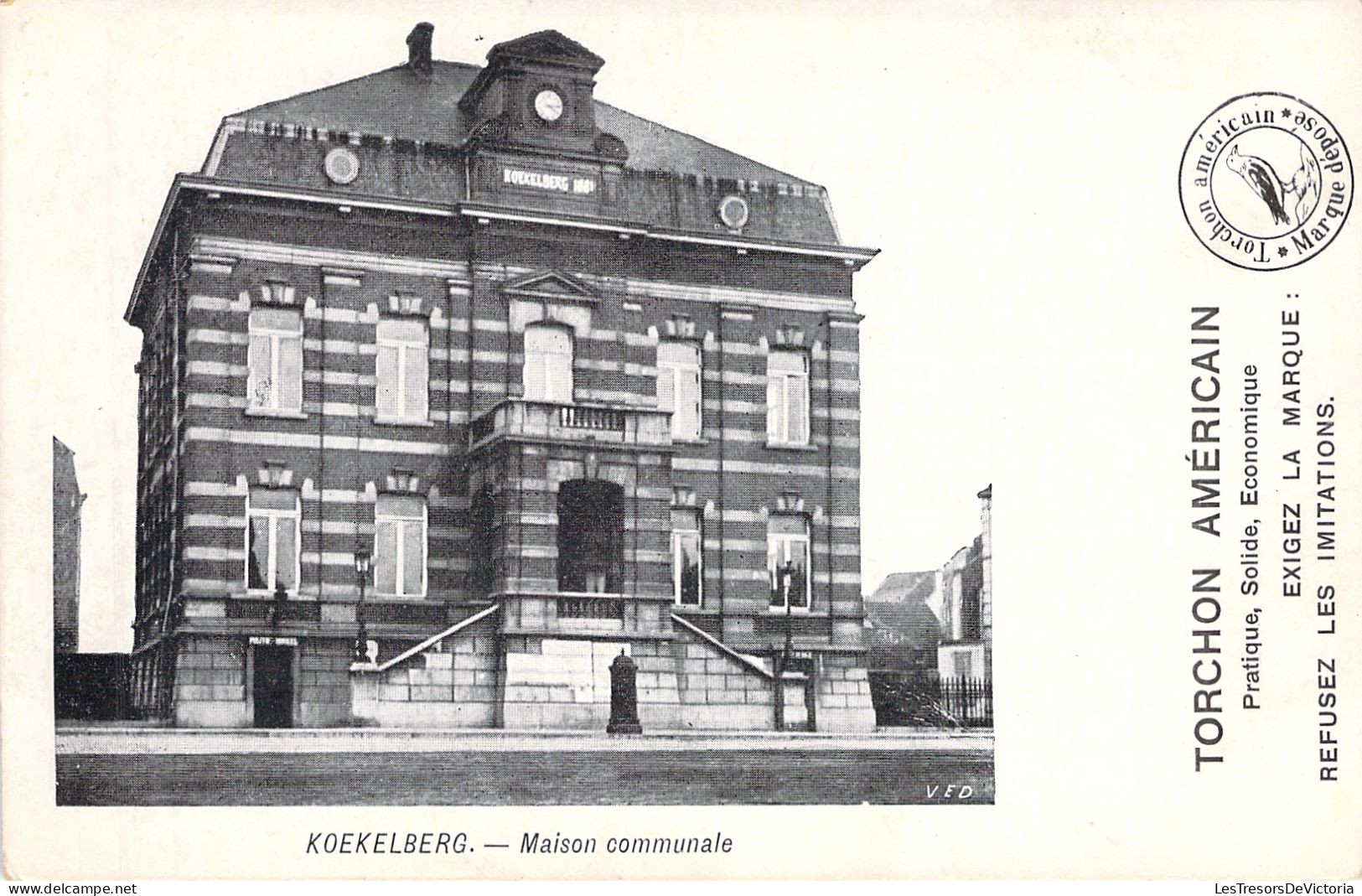 BELGIQUE - Koekelberg - Maison Communale - Pub Torchon Americain  - Carte Postale Ancienne - Koekelberg