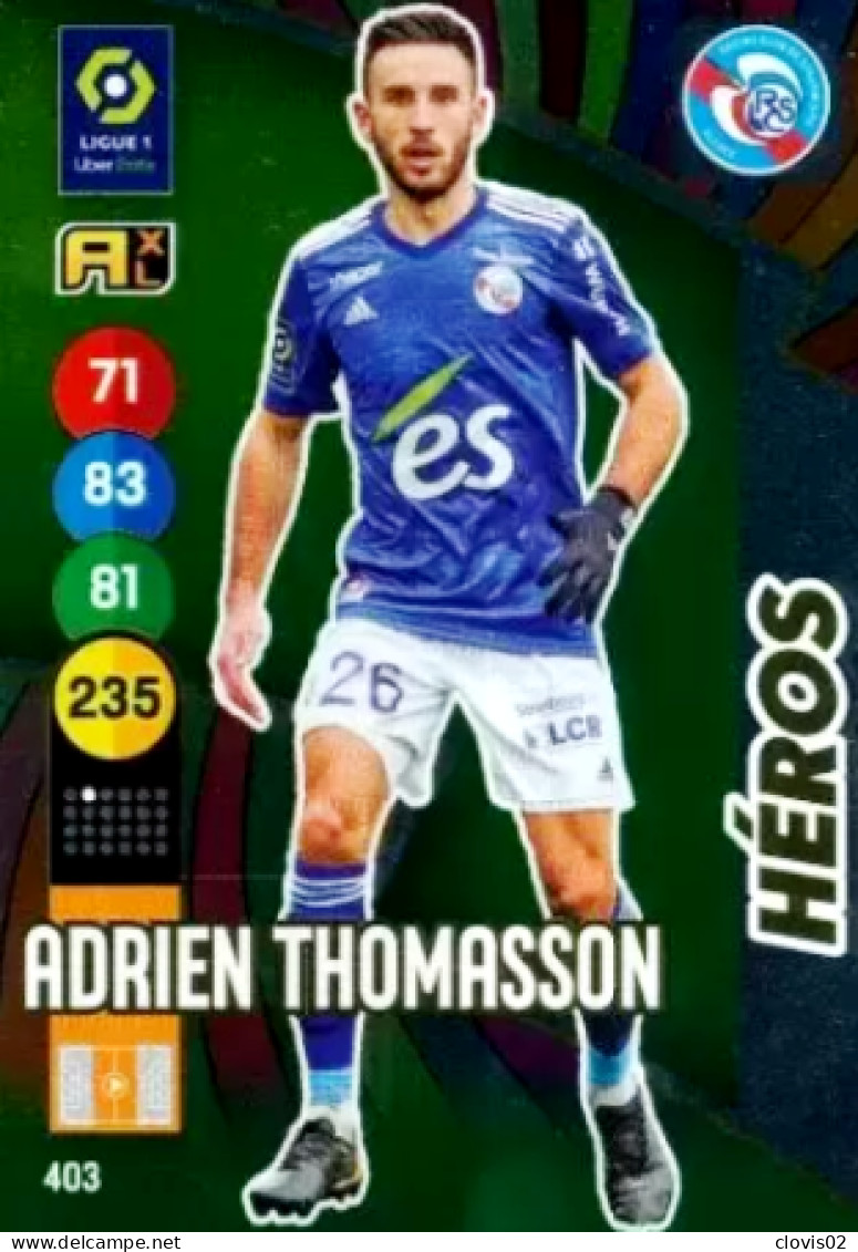 403 Adrien Thomasson - Héros - RC Strasbourg - Panini Adrenalyn XL LIGUE 1 - 2021-2022 Carte Football - Trading Cards