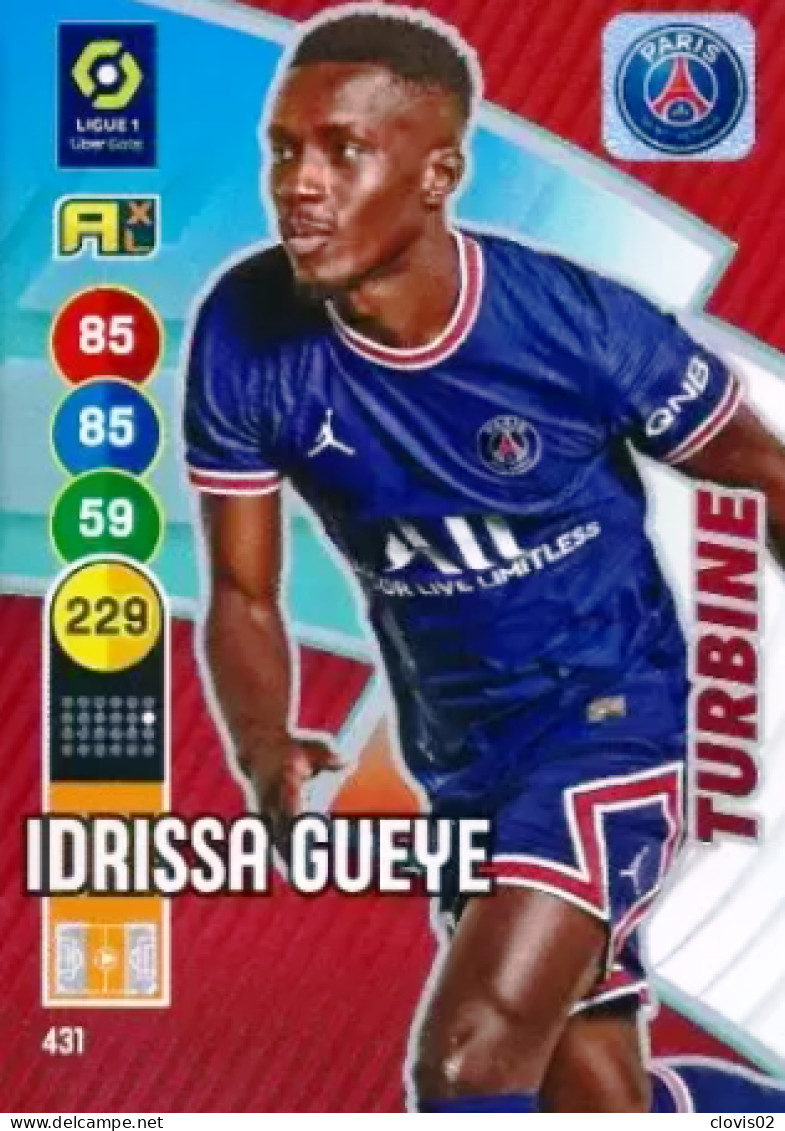 431 Idrissa Gueye - Turbine - Paris Saint-Germain - Panini Adrenalyn XL LIGUE 1 - 2021-2022 Carte Football - Trading Cards