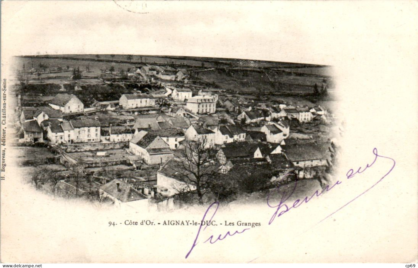 Aignay-le-Duc Les Granges Petit Village Côte-D'Or 21510 N°94 Dos Non Divisé Cpa Voyagée En 1902 En TB.Etat - Aignay Le Duc