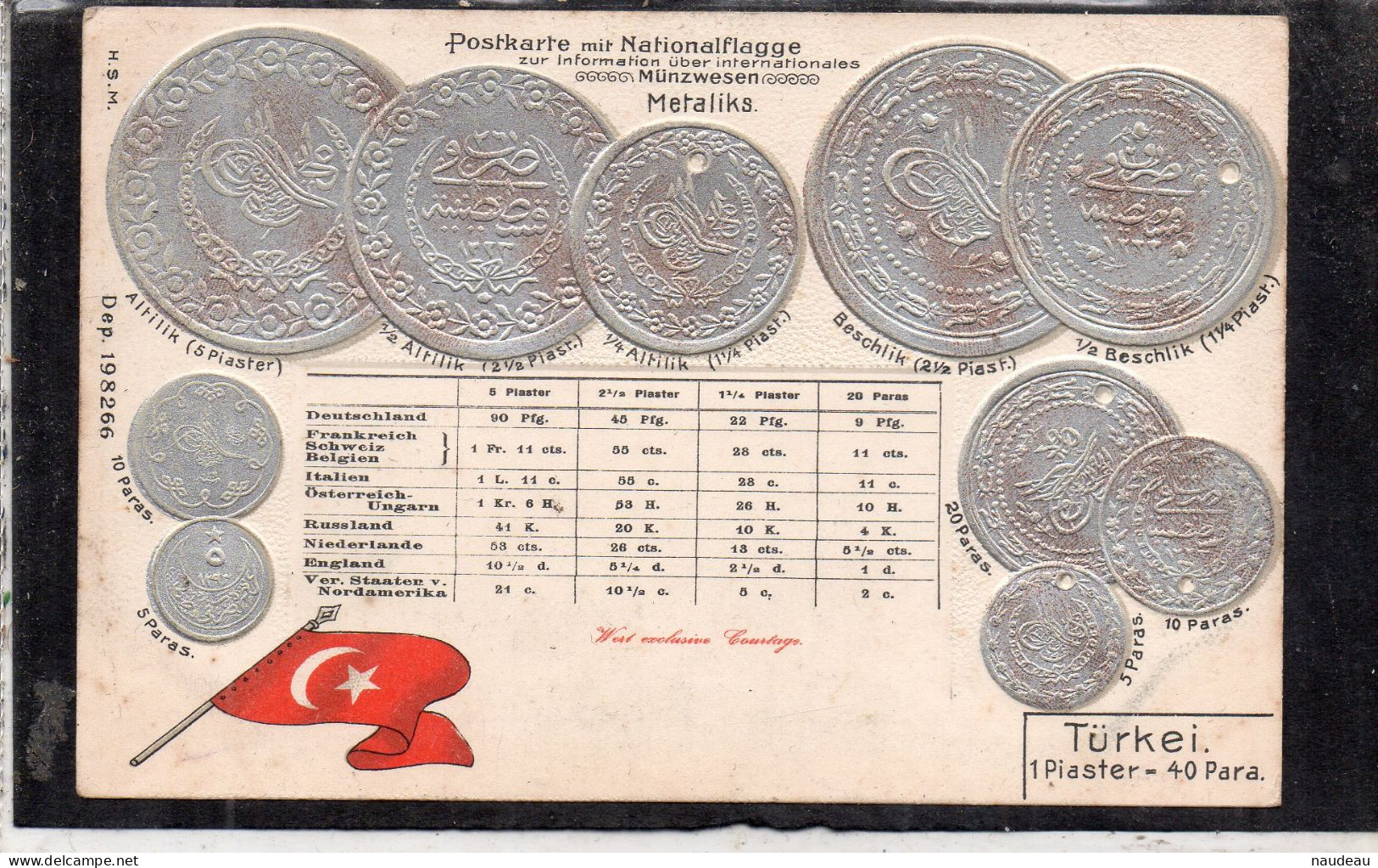 MONNAIE (Représentations) TURKEI  1 Piaster = 40 Paras - Münzen (Abb.)