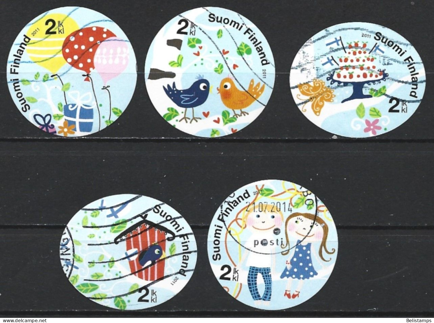 Finland 2011. Scott #1382a-e (U) Tree Of Happiness  *Complete Set* - Oblitérés