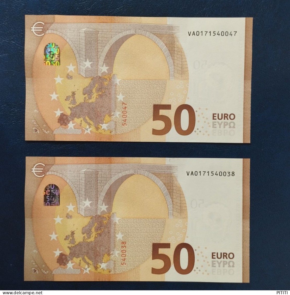 EURO SPAIN 50 V001C4 VA DRAGHI UNC, PAIR CORRELATIVE - 50 Euro