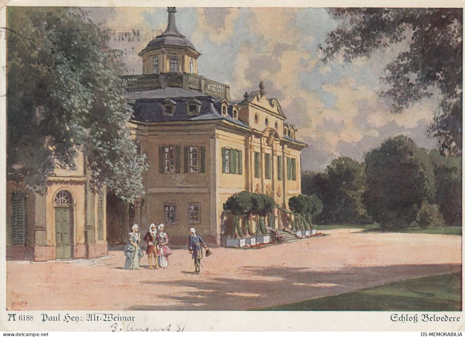 Paul Hey - Alt Weimar Schloss Belvedere Old Postcard - Hey, Paul